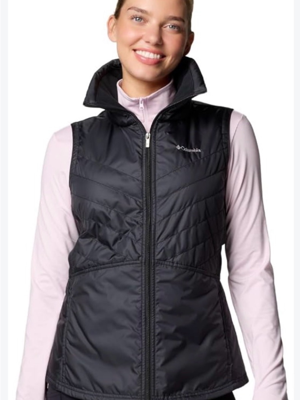 Columbia Women’s Black Mix it Around Vest Full Zip Pockets Size Large
